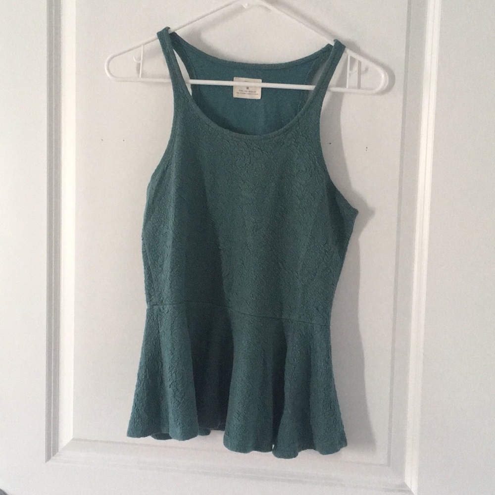 Teal peplum tank